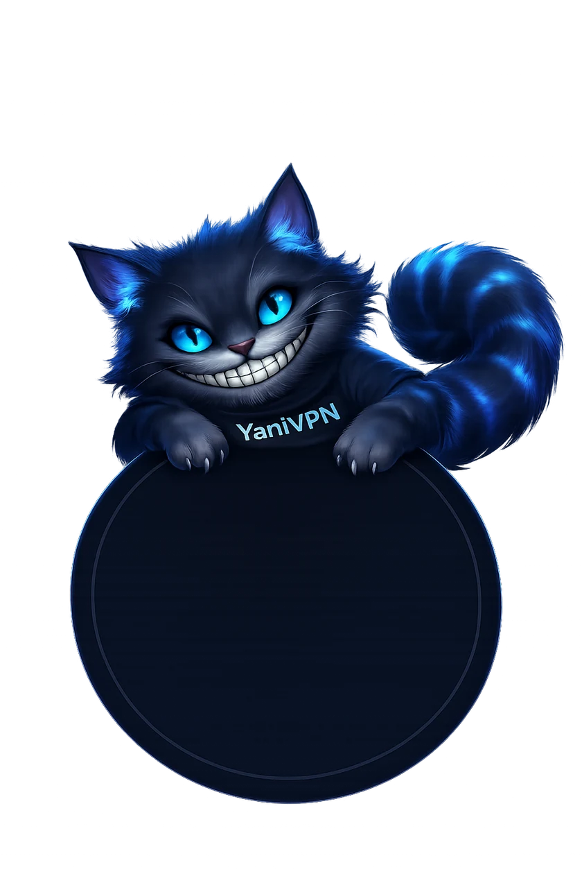 YaniVPN Cheshire cat mascot